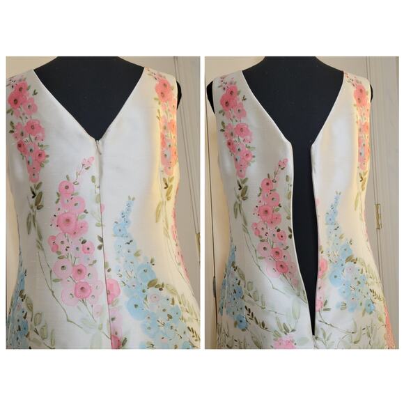 VTG Rickie Freeman for Teri Jon Silk Taffeta Floral Pastel Dress+Jacket Set✨️12 - Picture 8 of 16